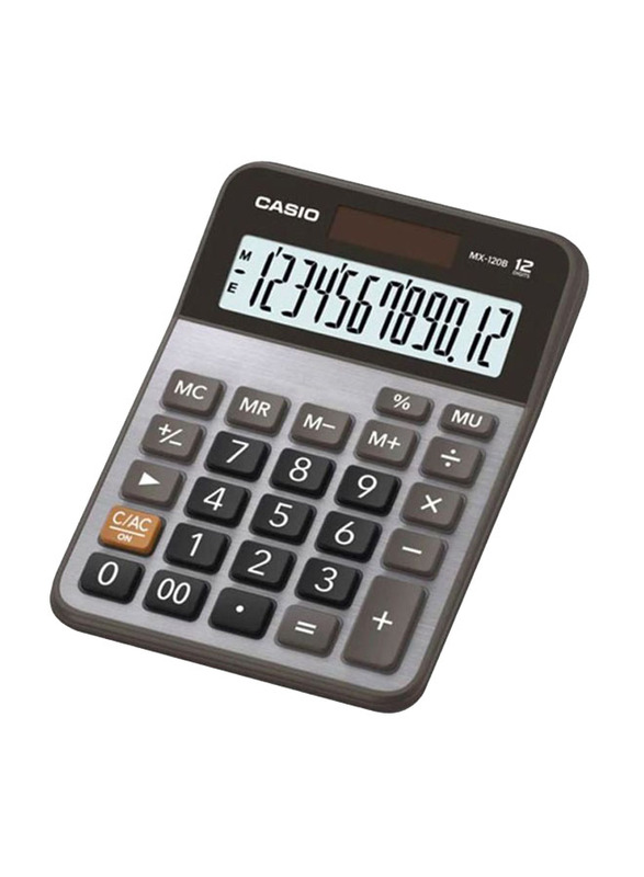 Casio 12-Digit Desktop Basic Calculator, Multicolour