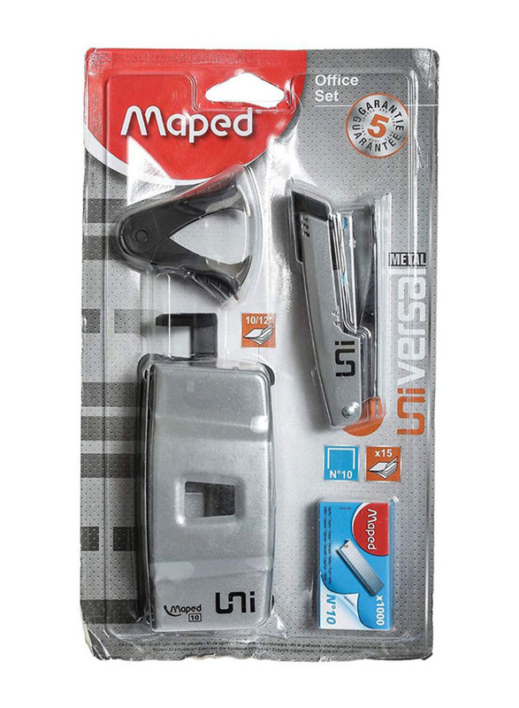 Maped 4-Piece Stapling Kit, Silver/Black