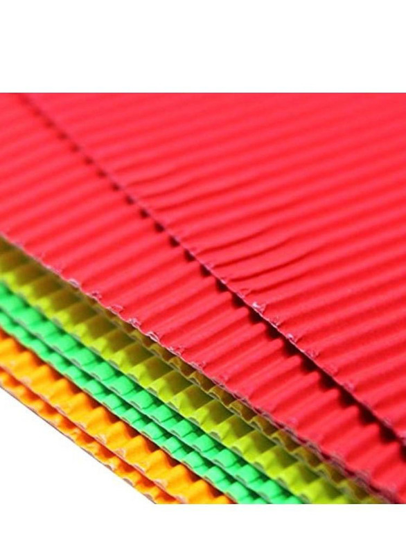 Terabyte Corrugated Paper, 10 Pieces, A4 Size, Multicolour