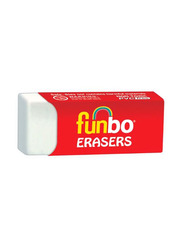 Funbo 15-Piece Mini Pencil Eraser Set, White