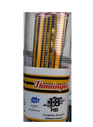 Flamingo 20-Piece HB18 Graphite Pencils with Eraser & Sharpener, Black/Yellow