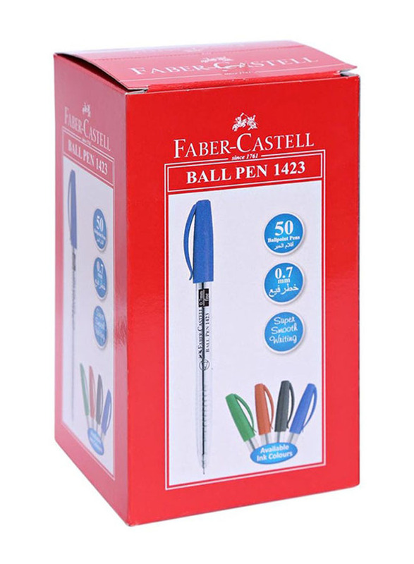 Faber-Castell 50-Piece Ball Pen Set, Red