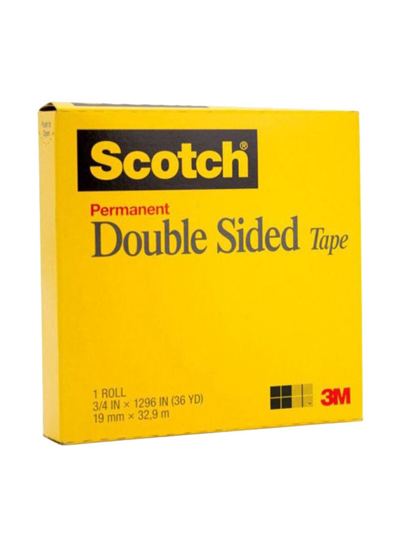 3M Scotch Permanent Double Sided Tape Roll, Clear