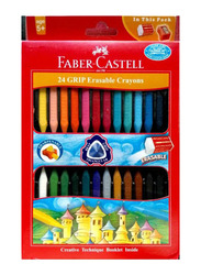Faber-Castell Grip Erasable Crayon Set, 24 Pieces, Multicolour
