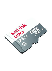 SanDisk 128GB Ultra MicroSDXC Memory Card, SDSQUNR-128G-GN6MN, Grey/White