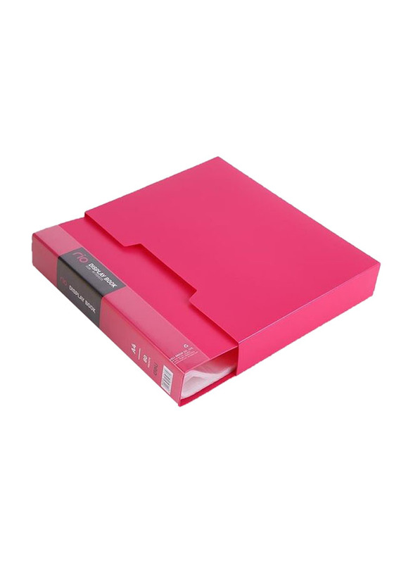 Deli 80-Pocket Display Book File With Case, Pink