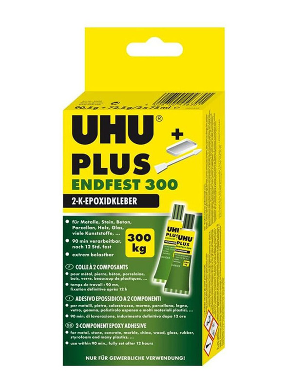 UHU Plus Endfest 300 Universal Extremely Strong Component Epoxy Adhesive, 163g, Transparent