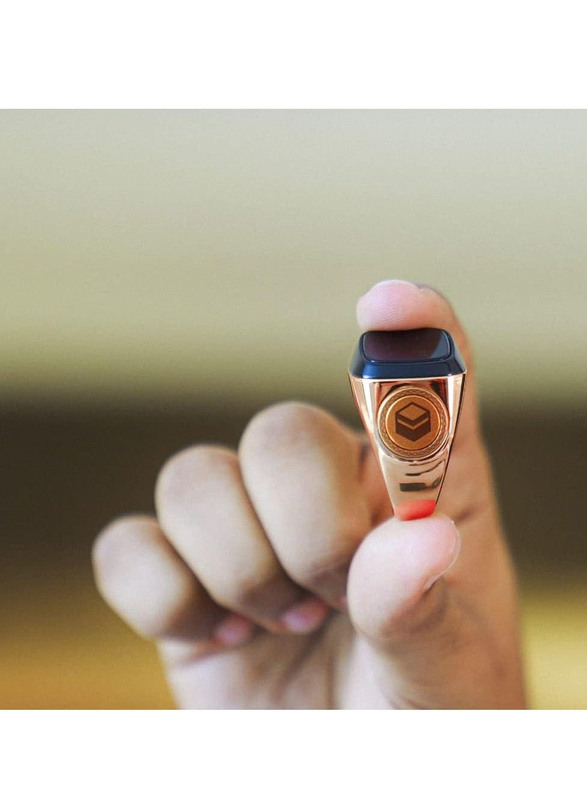 iQibla Tasbih Zikr Metal Smart Ring, 18mm, Rose Gold