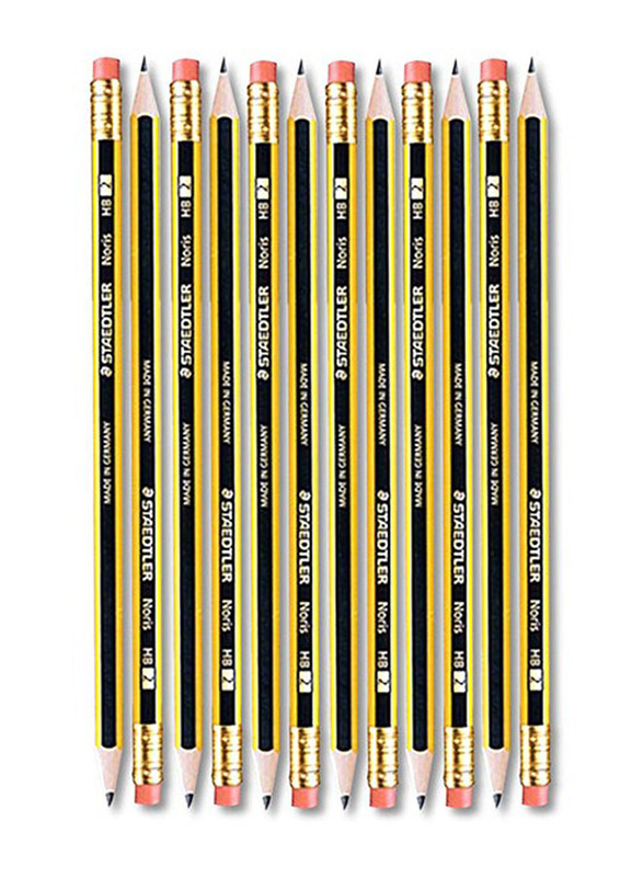 Staedtler 12-Piece HB2 Noris Pencils, Yellow/Black