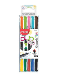 Maped Helix USA 5-Piece Graph'Peps Duo Fineliner Pen Set, Multicolour