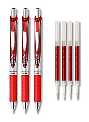Pentel 3-Piece Energel Deluxe RTX Liquid Gel Ink Pen Set, Multicolour