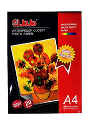Jojo Waterproof Glossy Inkjet Photo Paper, 20 Sheets, 200 GSM, A4 Size