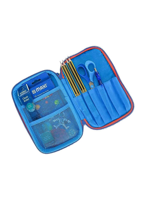 

Maxi Double Zipper EVA Pencil Case, 24 Pieces, Blue