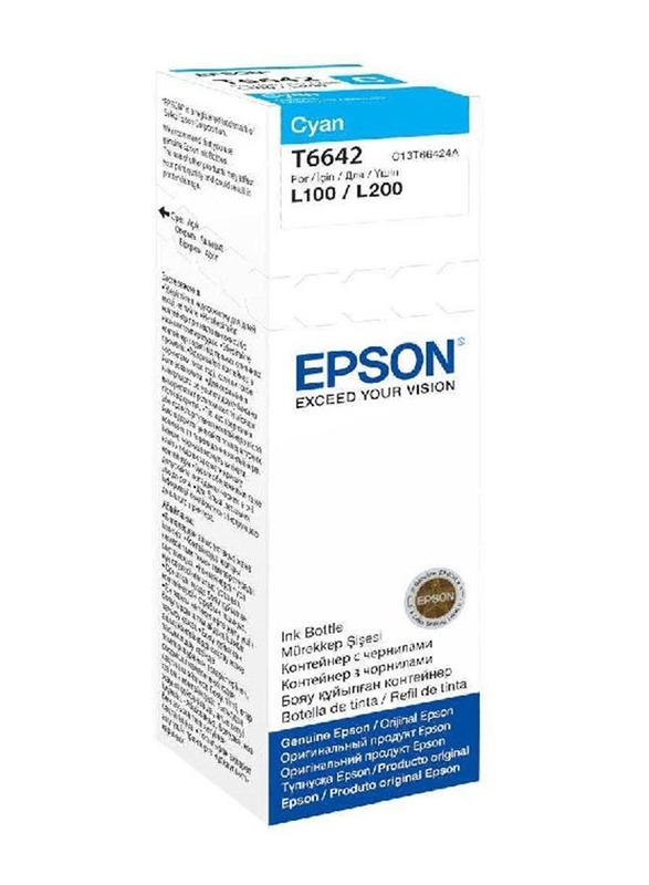 Epson T6642 Cyan Eco Tank Ink Bottle for Printer Refill, 70ml