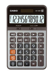Casio 12-Digit Office Basic Calculator, AX-120B-W-DC, Silver/Black