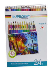 Hauser Erasable Colour Pencils Set, 24 Pieces, Multicolour