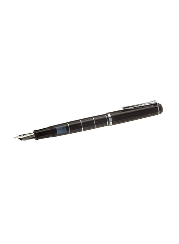 Pelikan 215 Ring Design Fountain Pen, Black/Steel