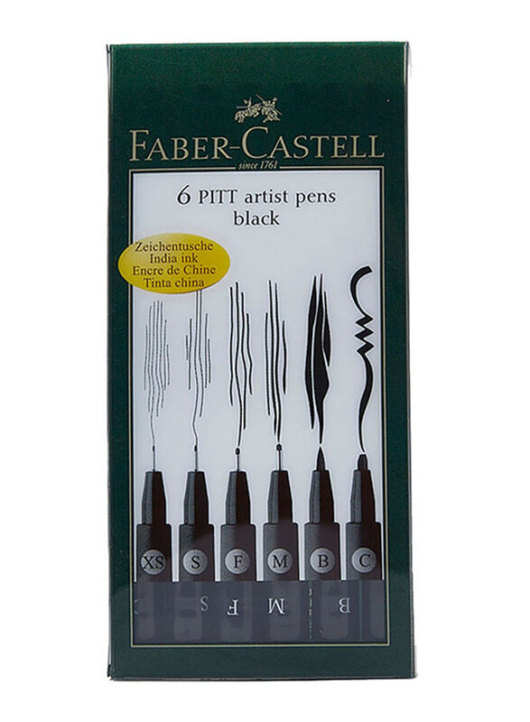 

Faber-Castell PITT Artist Pen Set, 6 Pieces, Black