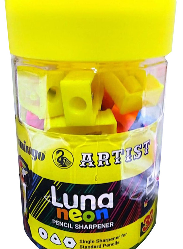 Flamingo 32-Piece Luna Neon Pencil Sharpener, Multicolour