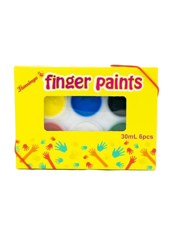 Flamingo 6-Piece Finger Paints, 30ml, Multicolour