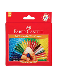 Faber-Castell Triangular Grip Wax Crayons, 24 Pieces, Multicolour