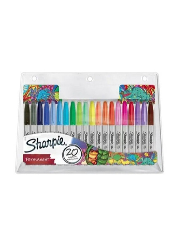 Sharpie 20-Piece Fine Tip Permanent Markers Set, Multicolour