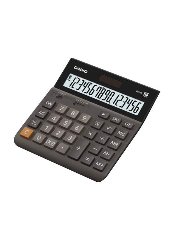 Casio Wide H Series 14-Digits Desktop Basic Calculator, Grey/Black
