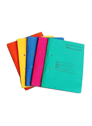 Spring File Folder Perforated 300 GSM for A4 Documents Filing, 5 Pieces, FG45, Multicolour