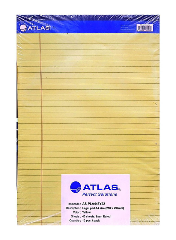 Atlas Legal Pad, 210 x 297mm, A4 Size