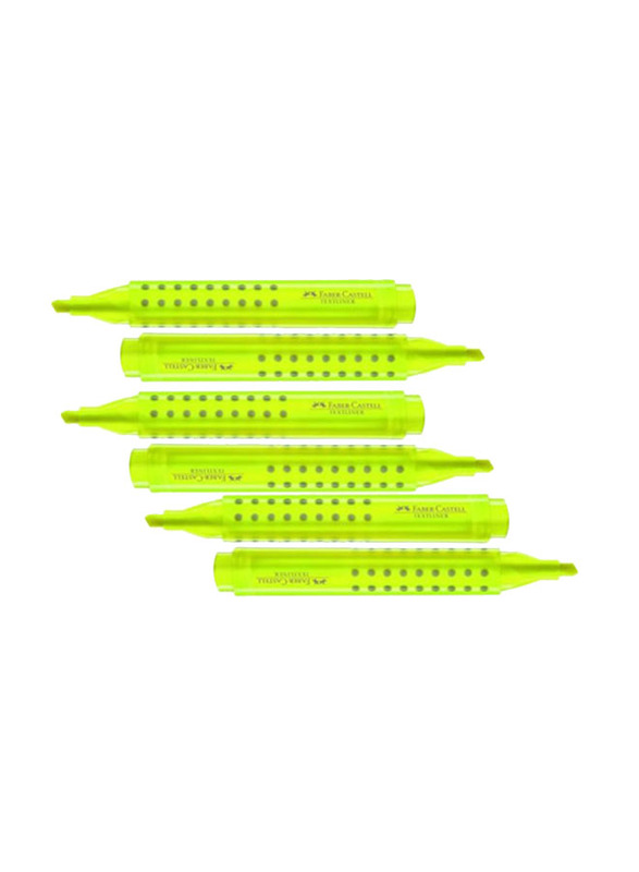 Faber-Castell 6-Piece Grip Marker Textliner Highlighter Set, Yellow