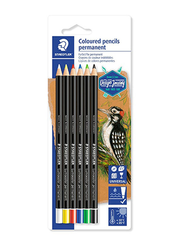 Staedtler Permanent Colored Pencil, 6 Pieces, Multicolour