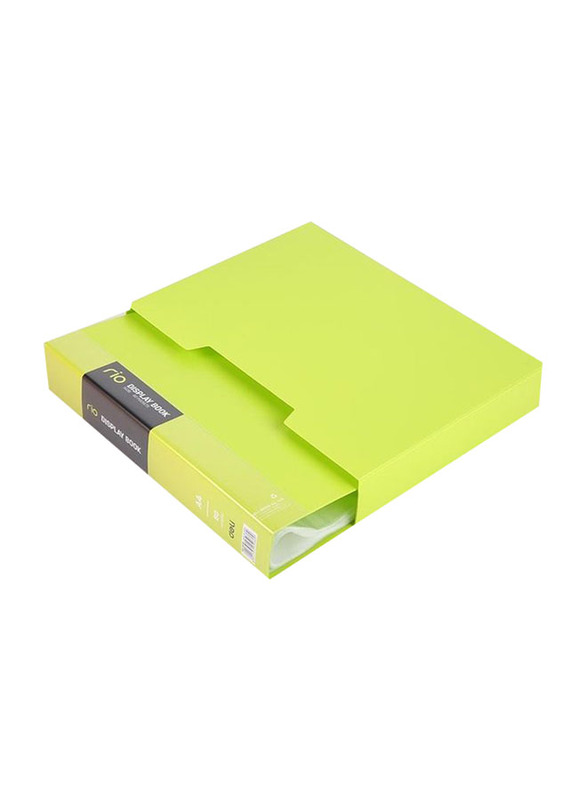 Deli 80-Pocket Display Book File With Case, Green