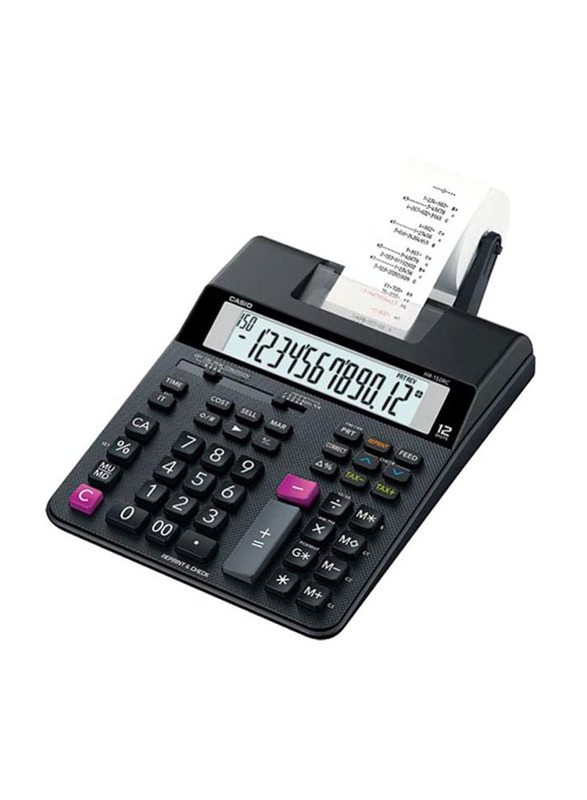 Casio 12-Digit Printing Calculator, HR-150RC, Black