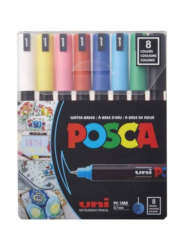 

Posca 8-Piece 0.7 mm Bullet Shaped Paint Marker Set, Multicolour