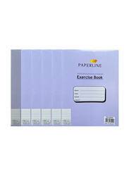 Paperline Oneside 4 Line Oneside Plain Exercise Book, 100 Sheets, 6 Pieces, Assorted Colour