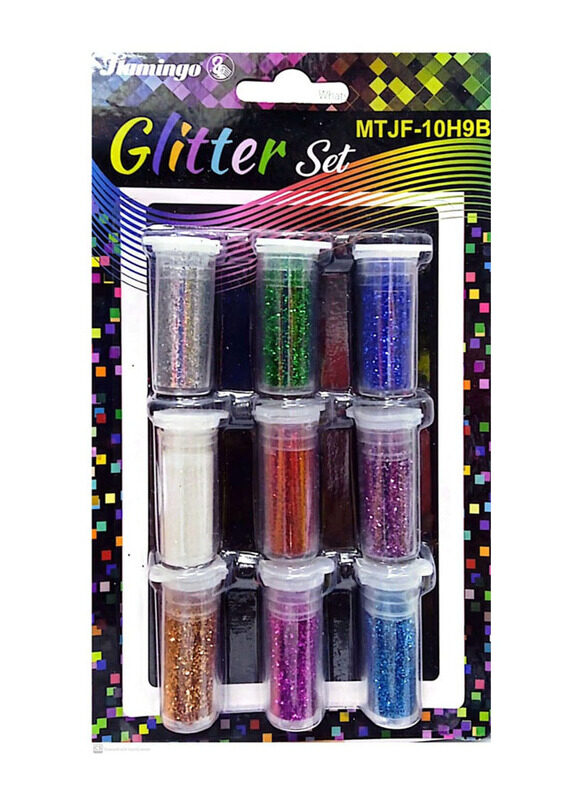 

Flamingo 9-Piece Glitter Set, Multicolour