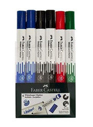 Faber-Castell 6-Piece Chisel Tip White Board Markers, Multicolour
