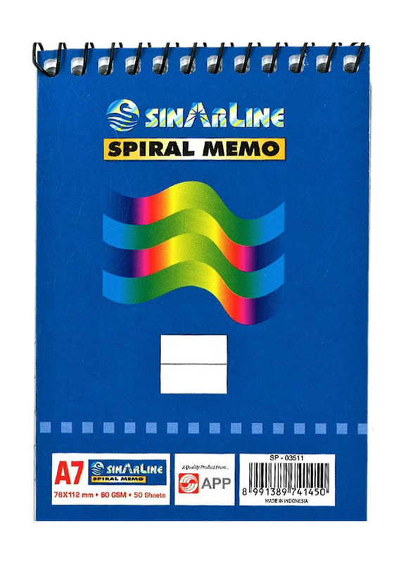 Sinarline Top Spiral Multicolour Legal Pad, A7 Size