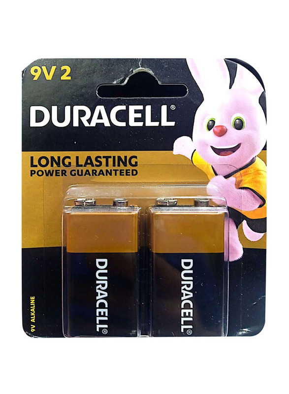 Duracell 9V Long Lasting Battery Set, 2 Pieces, Multicolour