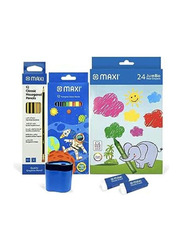 Maxi 51-Piece School Stationery Value Pack, Assorted Colors
