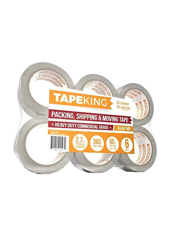 Tape King Packaging Tape, 6 Pieces, Clear