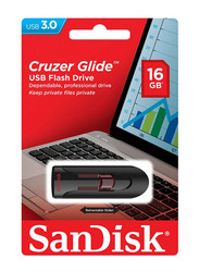SanDisk 16GB Cruzer Glide 3.0 Type-A Flash Drive, SDCZ600-016G-G35, Black
