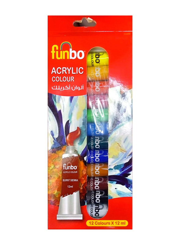 

Funbo Acrylic Colour Set, 12 Pieces, Multicolour