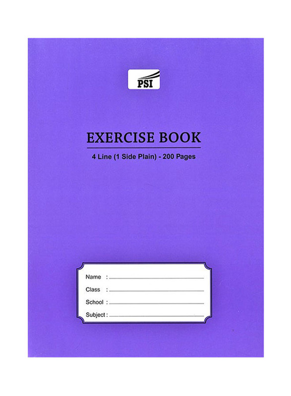 Psi Four Line Exercise Book, 200 Pages, A5 Size