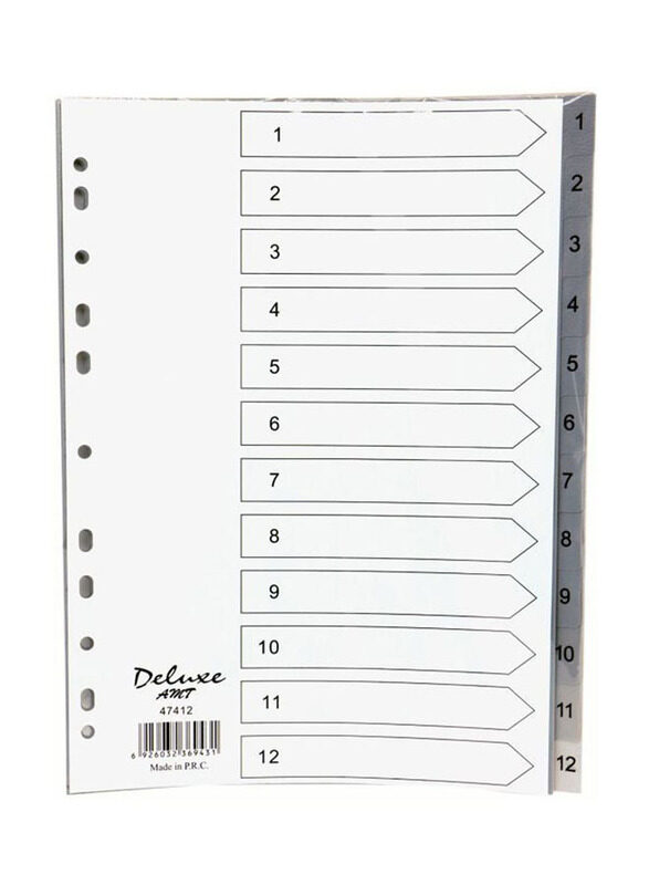 

Deluxe A4 Paper Divider, 10 Pieces, Grey