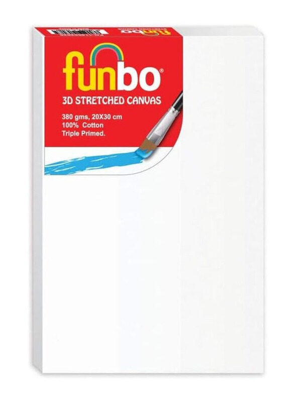 

Funbo Stretched 3D Canvas Board, 3 Pieces, 20 x 30cm, White