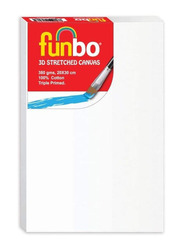 Funbo Stretched 3D Canvas Board, 3 Pieces, 20 x 30cm, White