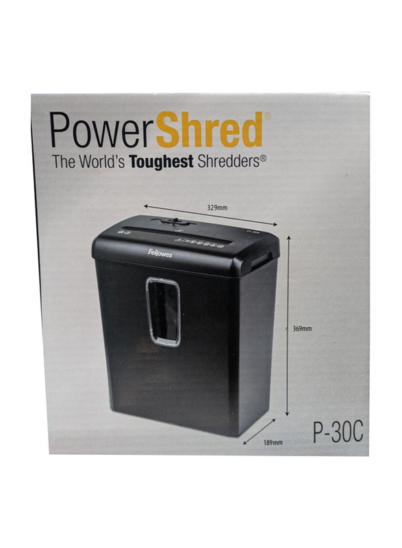 Fellows Powershred P-30C Cross Cut Paper Shredder, Black