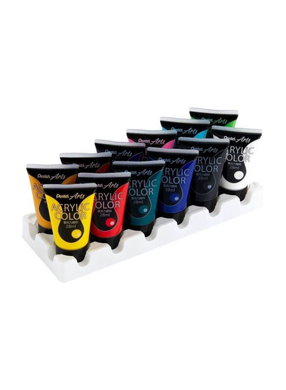 

Pentel Acrylic Colour Tube Set, 12 Pieces, Multicolour
