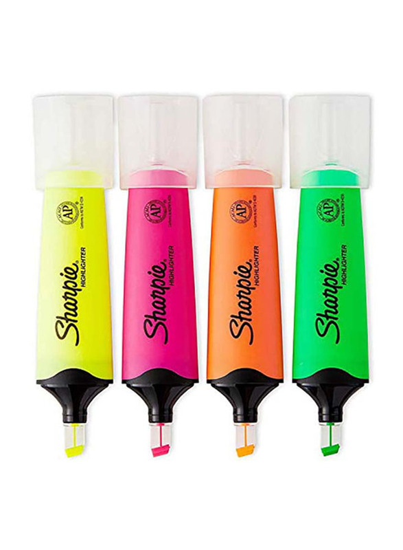 Sharpie 4-Piece Clear View Highlighter Set, 1912769, Yellow